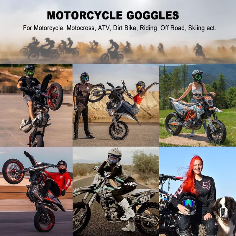 CoPvner Store Dirt Bike Goggles for Motorcycle, ATV, Motocross, Riding, Offroad - Adult, Men, Women, Youth, Kids - Image 5